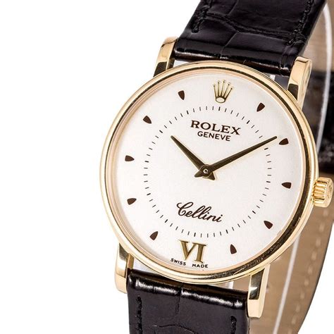 rolex cinturino pelle usato|Rolex Cellini 18K Yellow Gold 5115 White Dial Manual Wind .